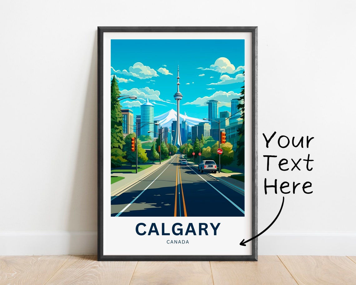 Calgary Canada Skyline Tower Mountain Road Grand Panorama Poster