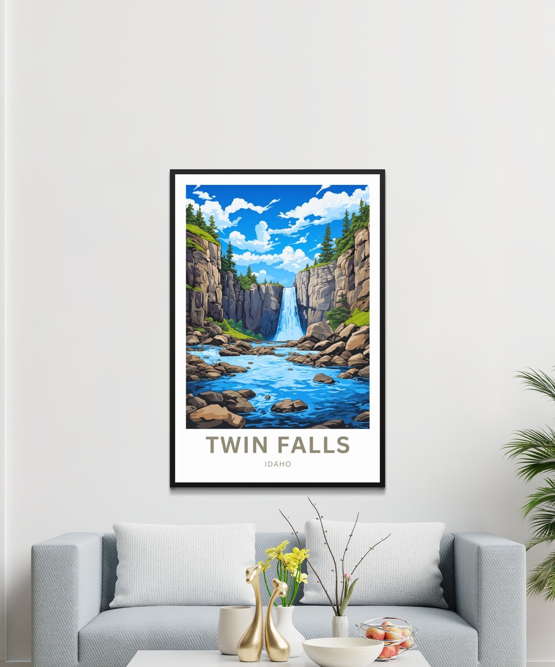 Twin Falls Idaho Waterfall Canyon Gorge Scenic River View Poster - Image 4