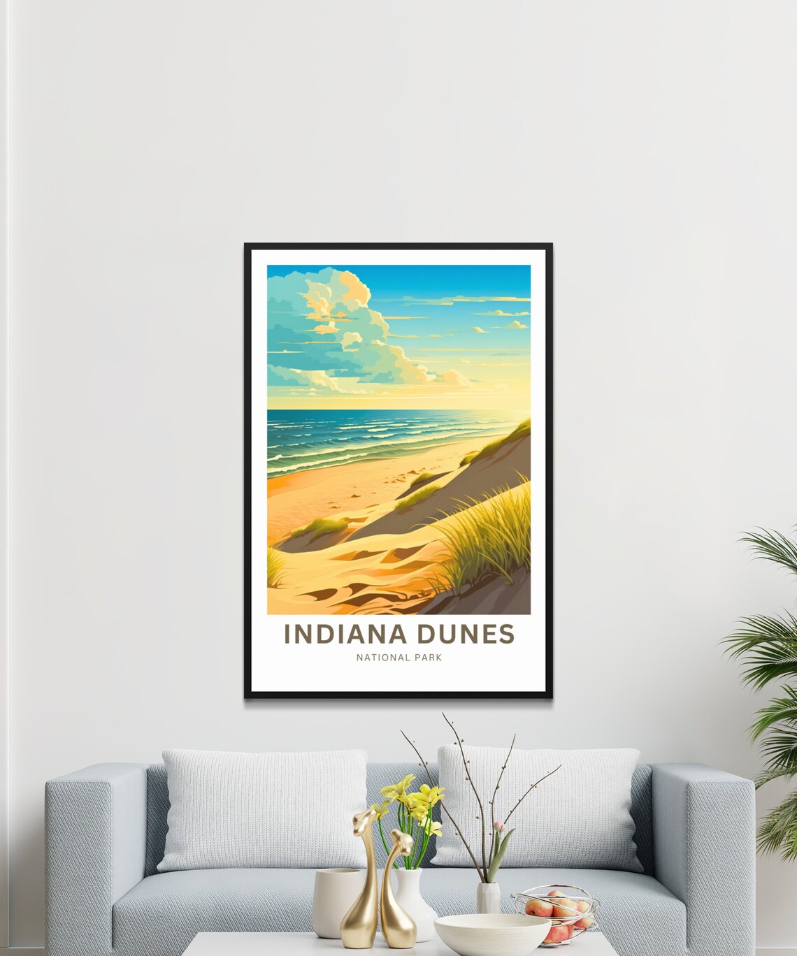 Indiana Dunes National Park Golden Beach Personalized Poster - Image 3