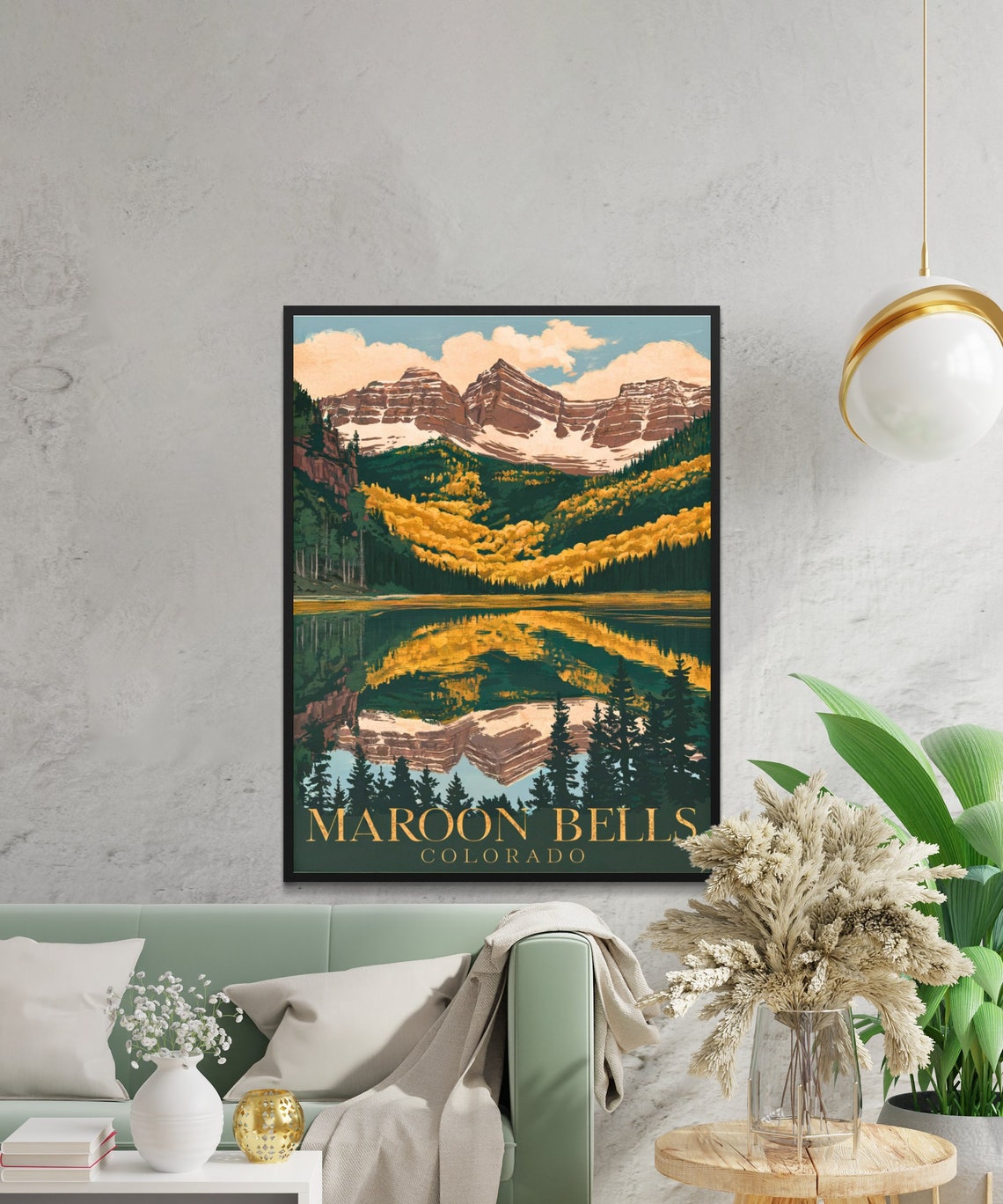 Maroon Bells Colorado Autumn Aspens Lake Reflection Poster Art - Image 2