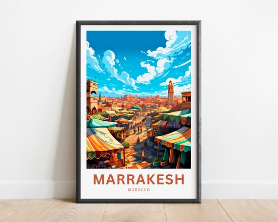 Marrakesh Travel Print Marrakesh Poster Morocco Wall Art Framed Present Gift Morocco Present