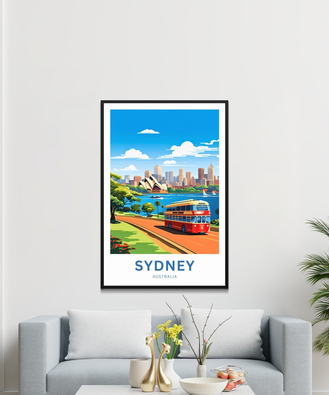 Sydney Australia Waterfront Bus Opera House Skyline Travel Poster - Image 3