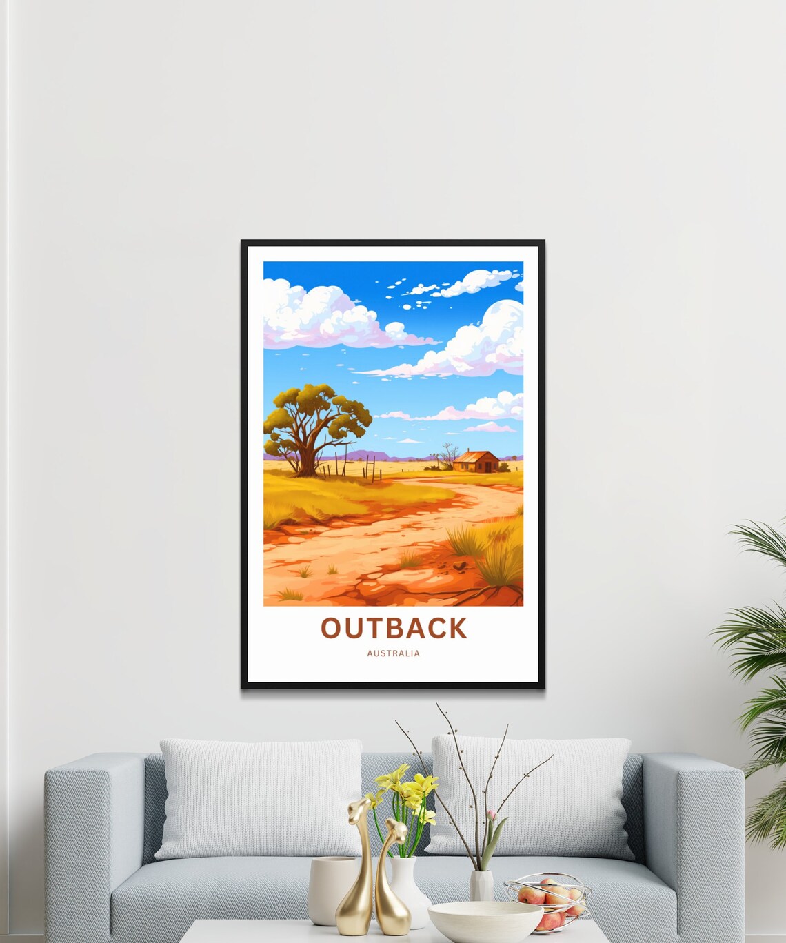 Australian Outback Farmhouse Dirt Road Country Travel Poster - Image 3
