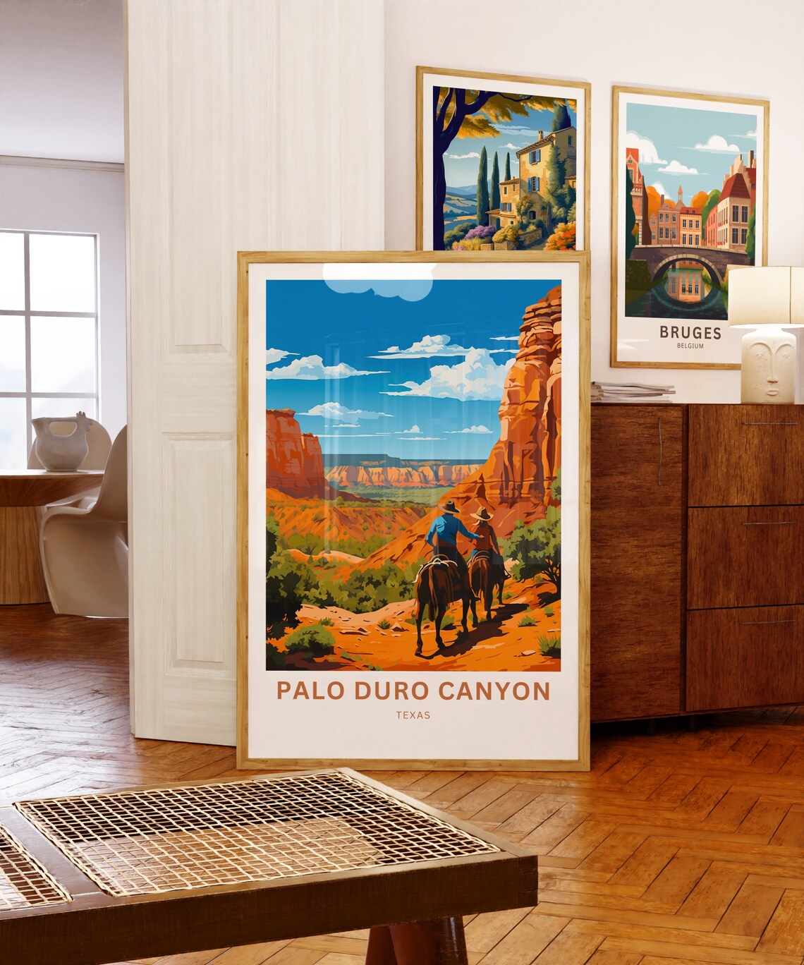 Palo Duro Canyon Texas Horseback Riders Red Rock Canyon Art Poster - Image 5