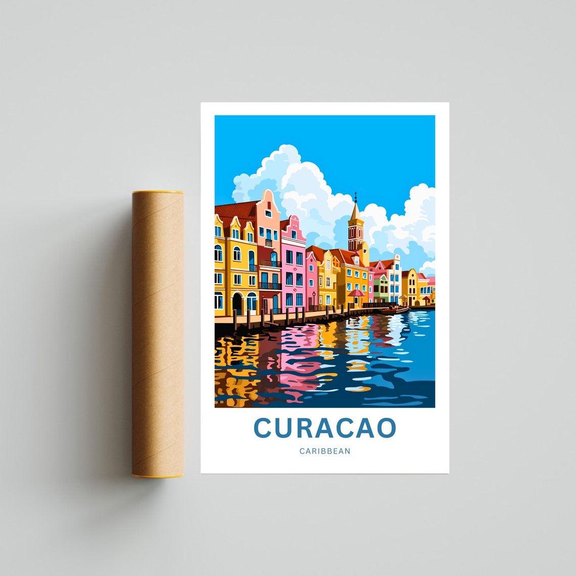 Personalized Curaao Travel Print Curacao Poster Caribbean Wall Art Framed Present Gift Caribbean Present - Image 4