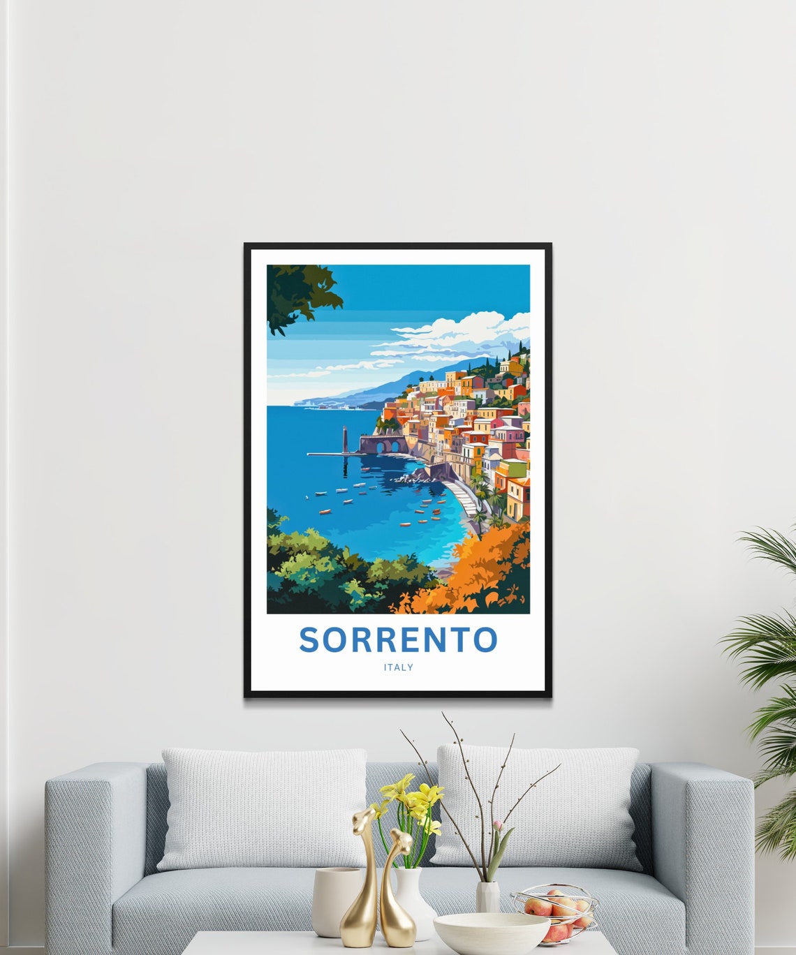 Personalized Sorrento Italy Coastal Town Custom Text Travel Poster - Image 3