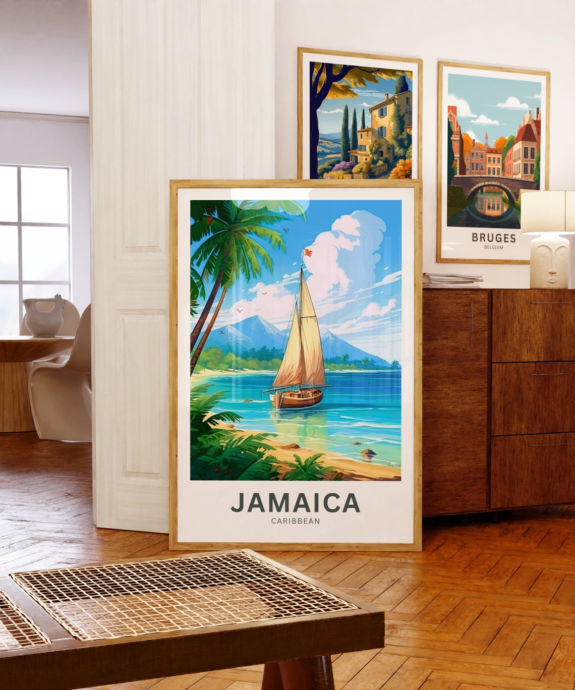 Personalized Jamaica Travel Print Jamaica Poster Caribbean Wall Art Framed Present Gift United States Present - Image 5
