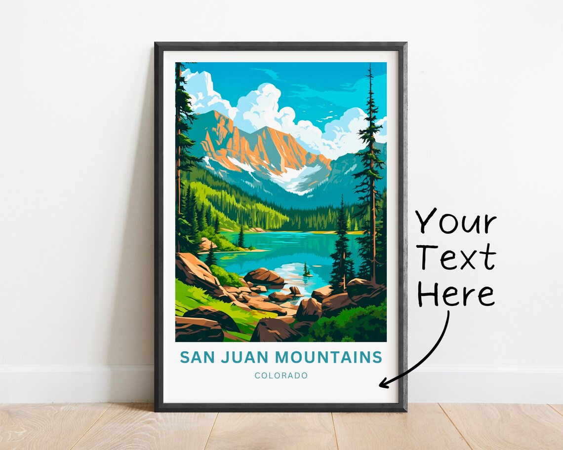 San Juan Mountains Colorado Turquoise Alpine Lake Travel Poster - Image 2