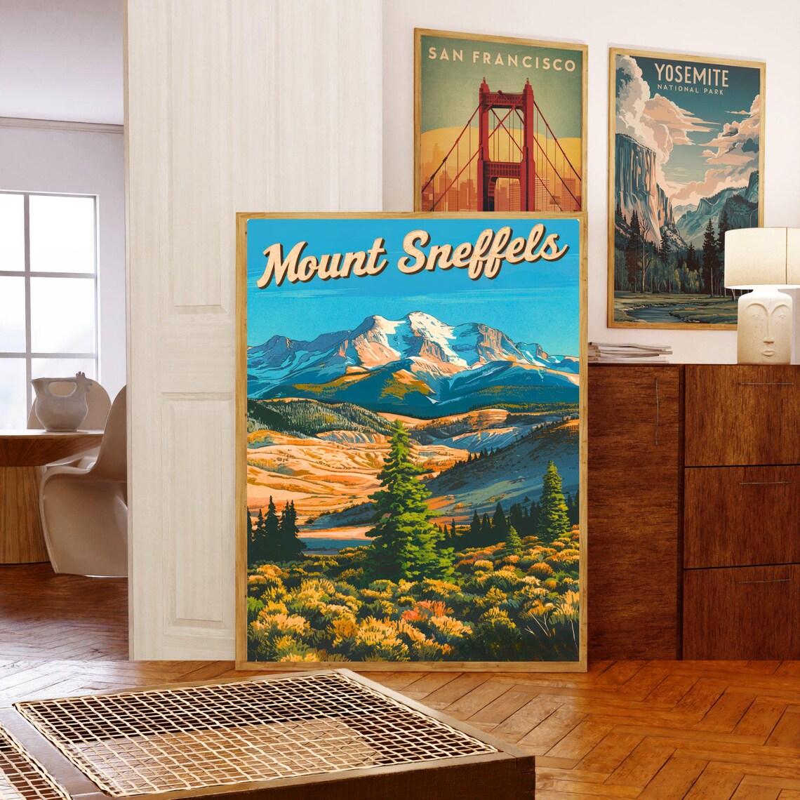 Mount Sneffels Colorado Golden Meadow Snowy Peak Travel Poster - Image 5
