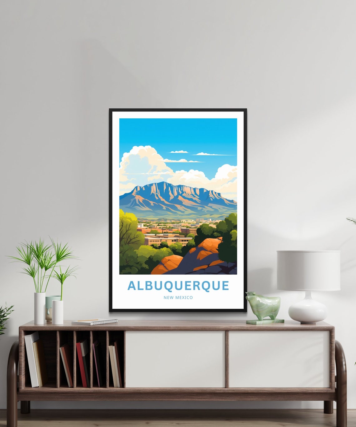 Albuquerque Travel Print Albuquerque Poster Albuquerque Wall Art Framed Present Gift New Mexico Present - Image 2