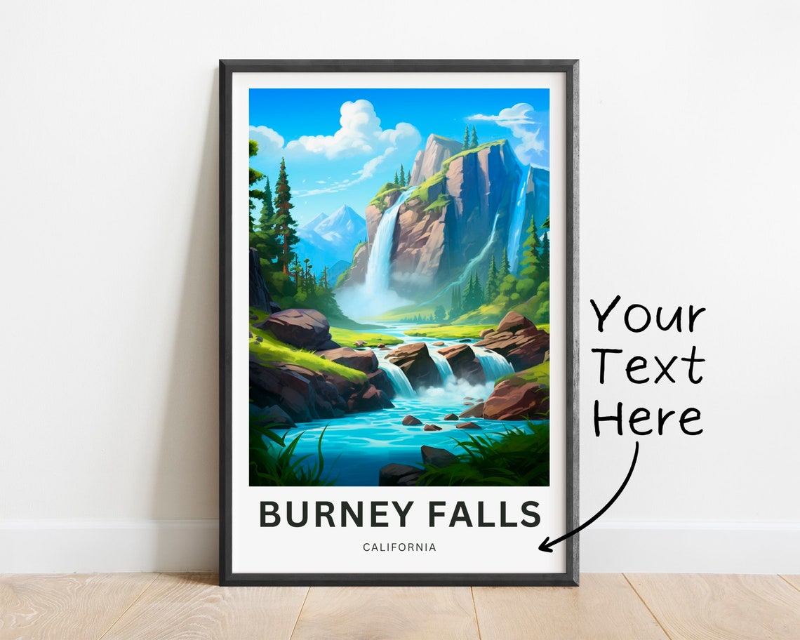 Personalized Burney Falls California Waterfall Forest Art Poster
