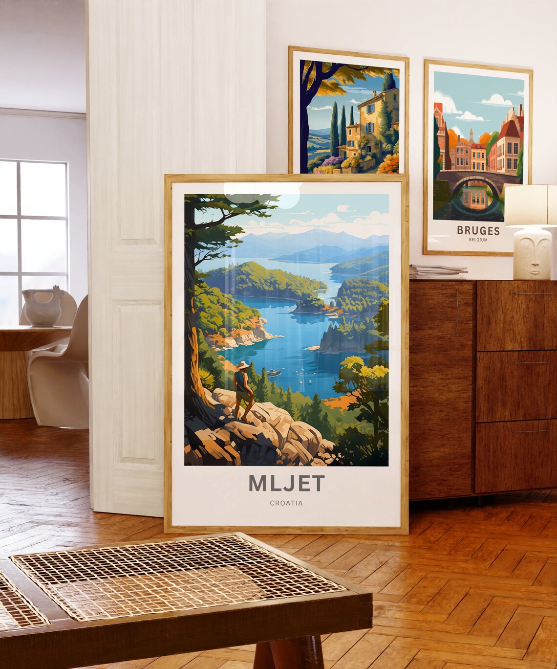Mljet Croatia Hiker Overlook Island Bay Adventure Travel Poster - Image 3