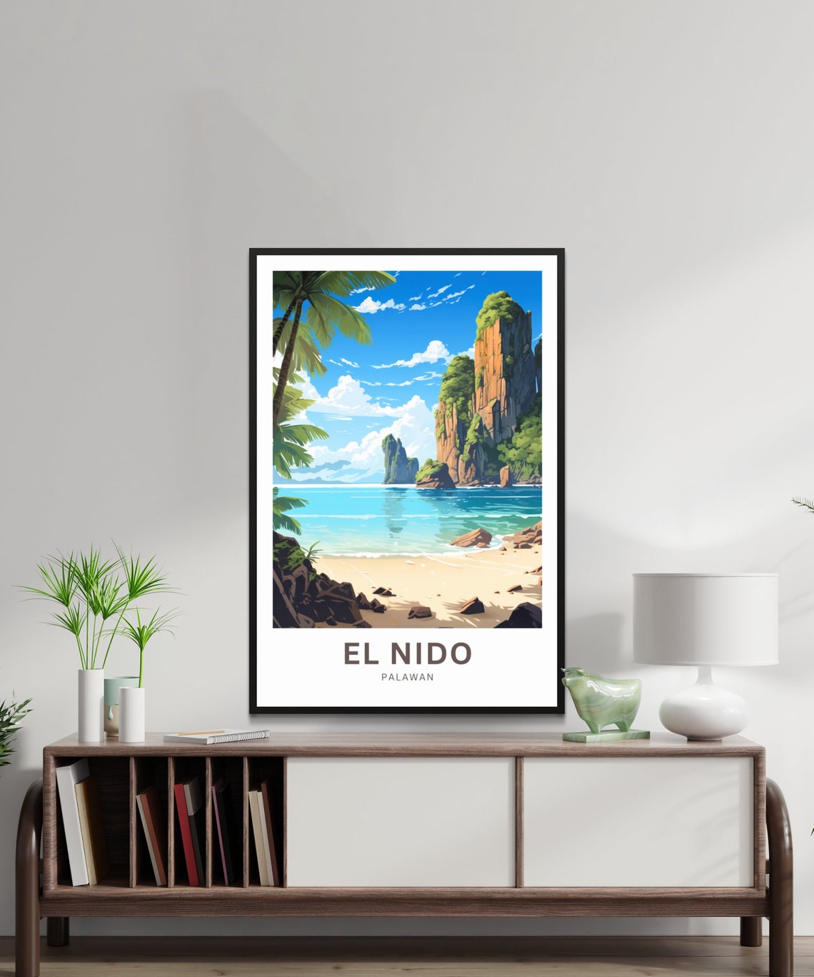 El Nido Palawan Limestone Cliffs Tropical Beach Scene Poster - Image 2