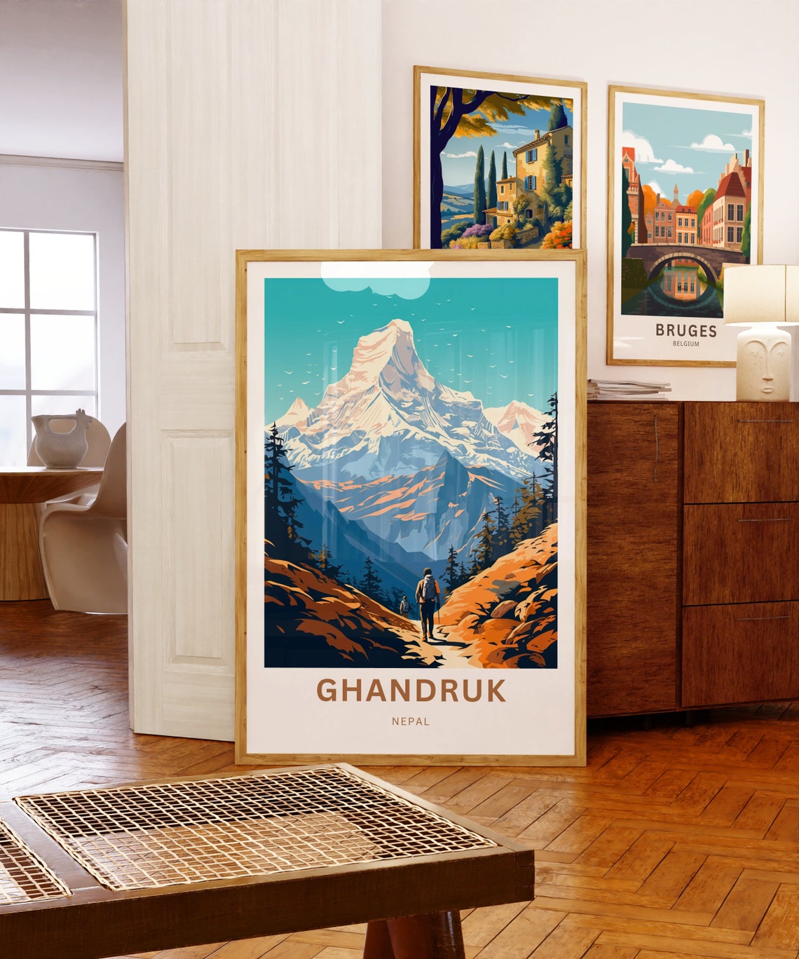 Ghandruk Nepal Himalayan Trekking Snowy Peak Mountain Poster - Image 5