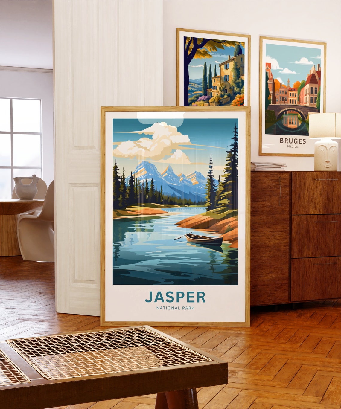 Jasper National Park Canoe Lake Pines Mountain Scenery Poster - Image 5
