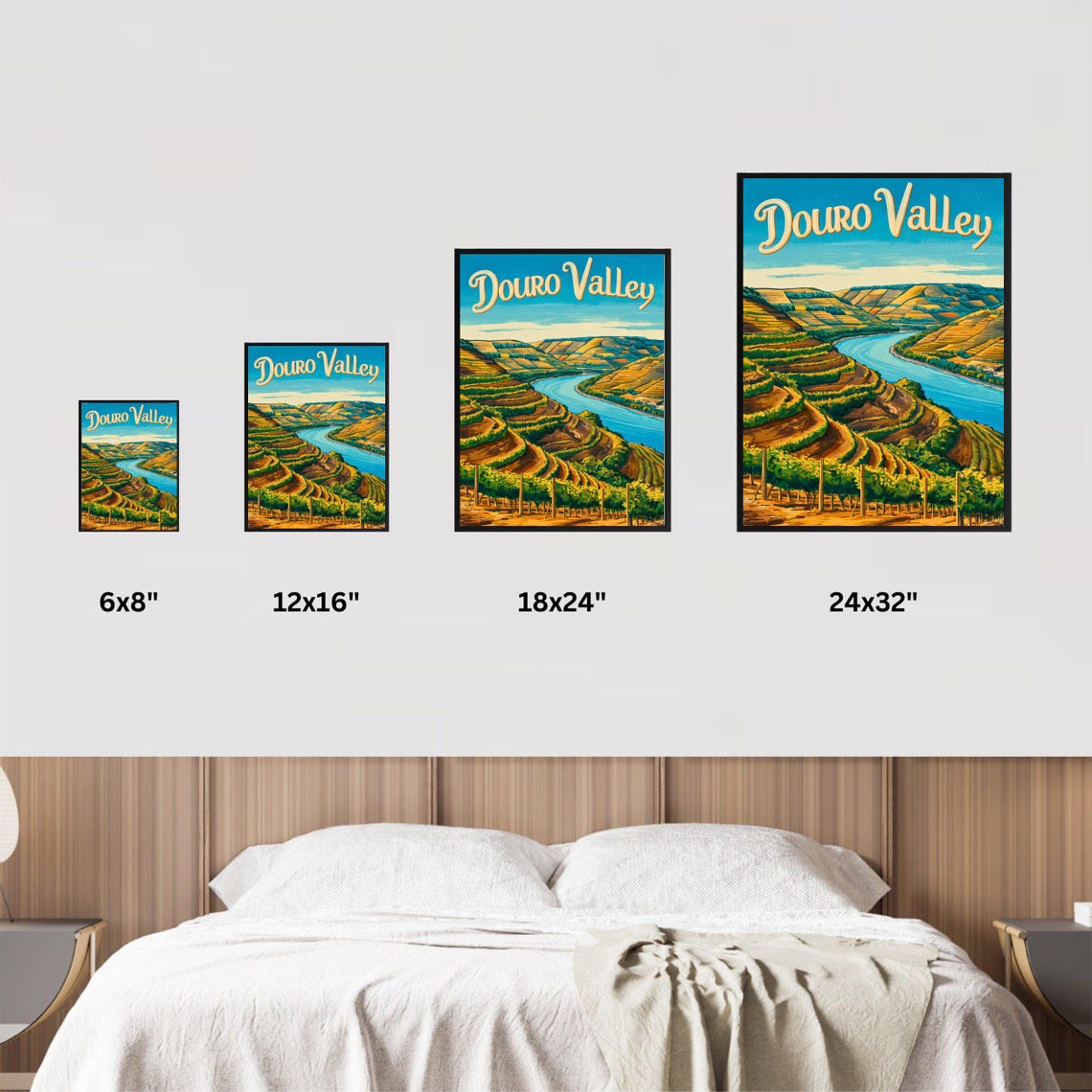 Douro Valley Portugal Retro Wine Region Poster Terraced River Valley - Image 4