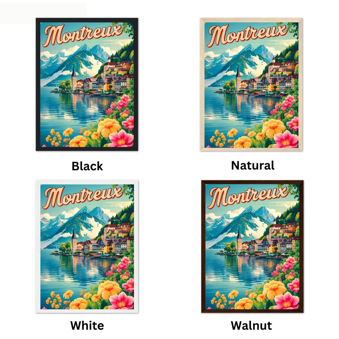 Montreux Vintage Travel Poster, Switzerland Art Print - Image 4
