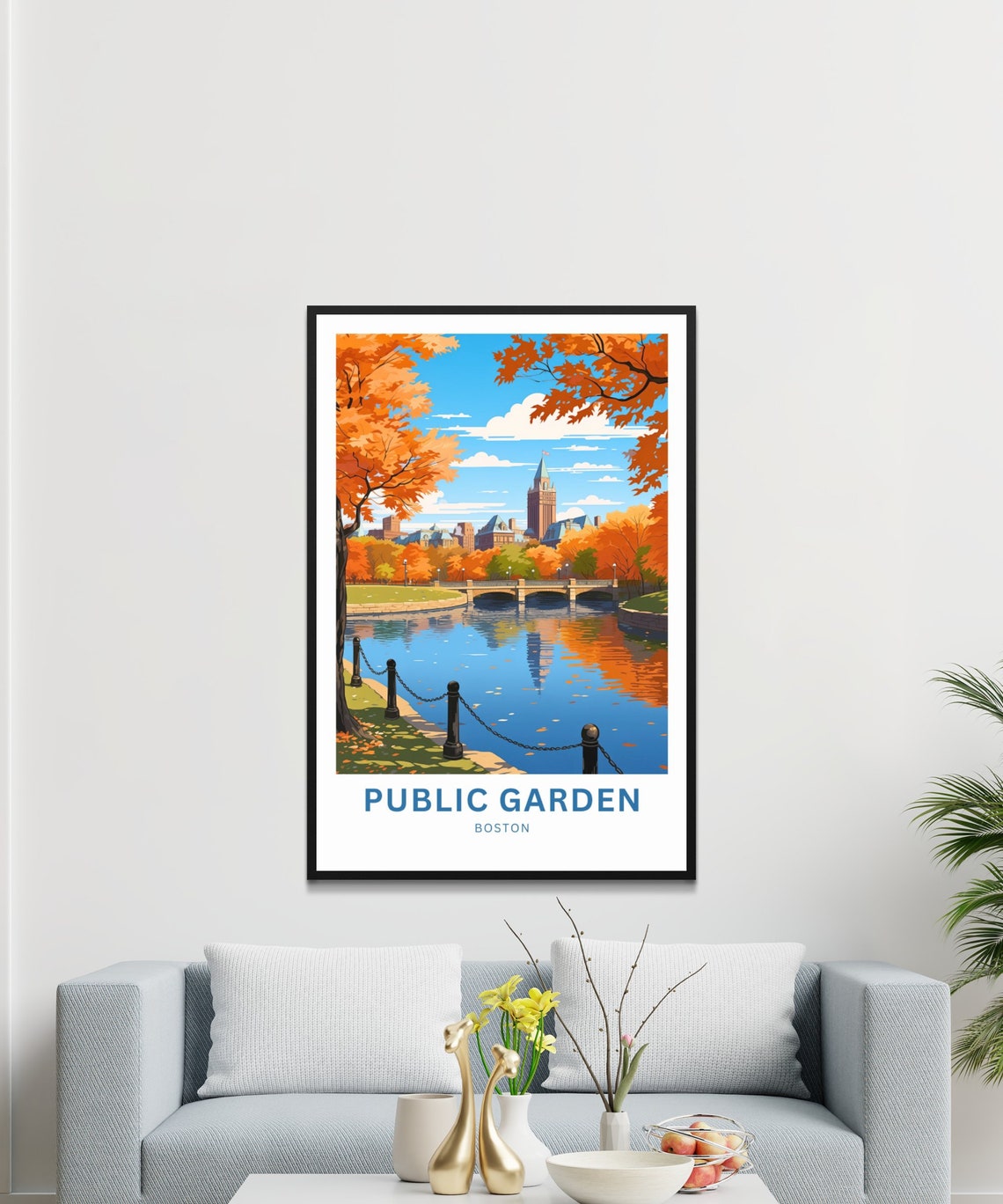 Boston Public Garden Autumn Lagoon Bridge Fall Foliage Poster - Image 4