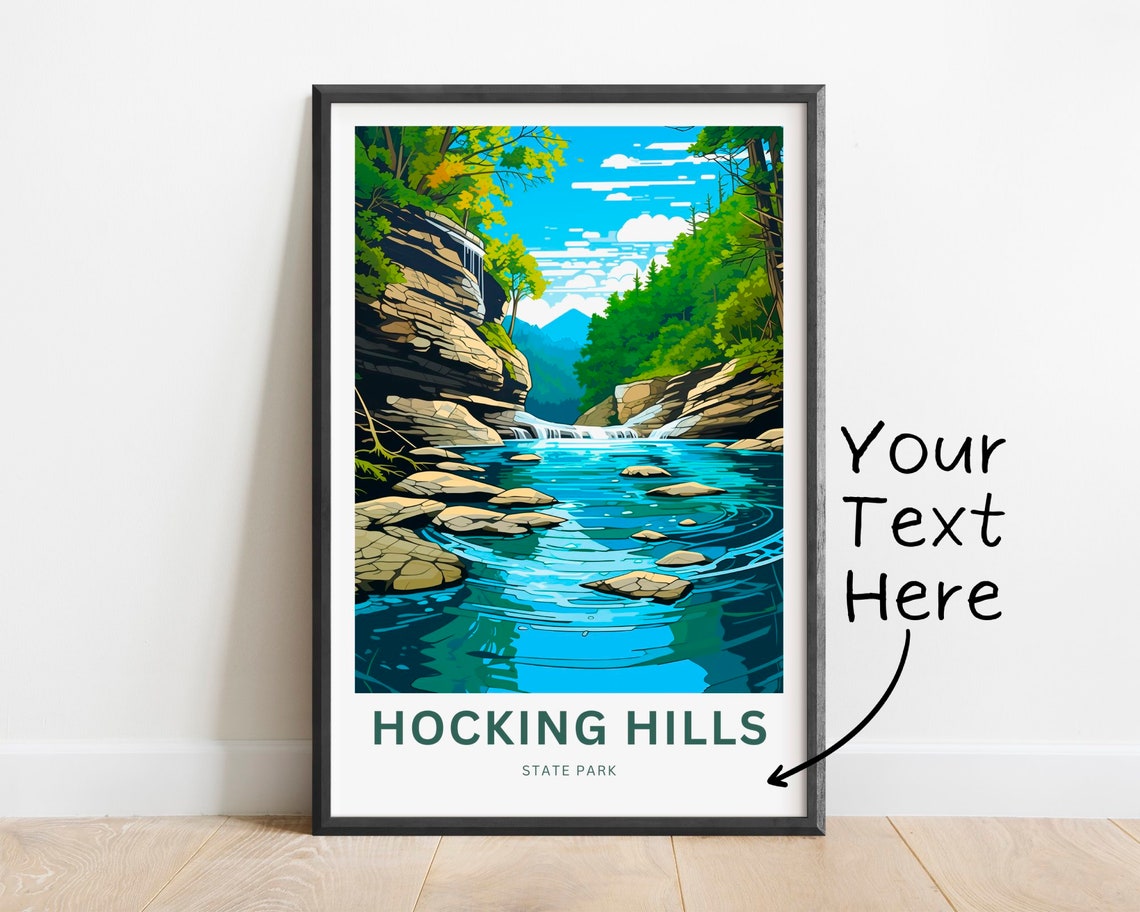 Personalized Hocking Hills State Park Waterfall Gorge Custom Poster