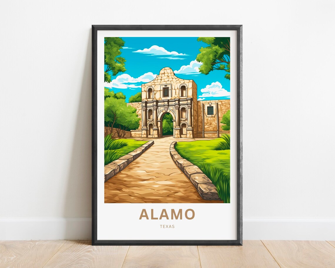 Alamo San Antonio Texas Historic Mission Landmark Travel Poster