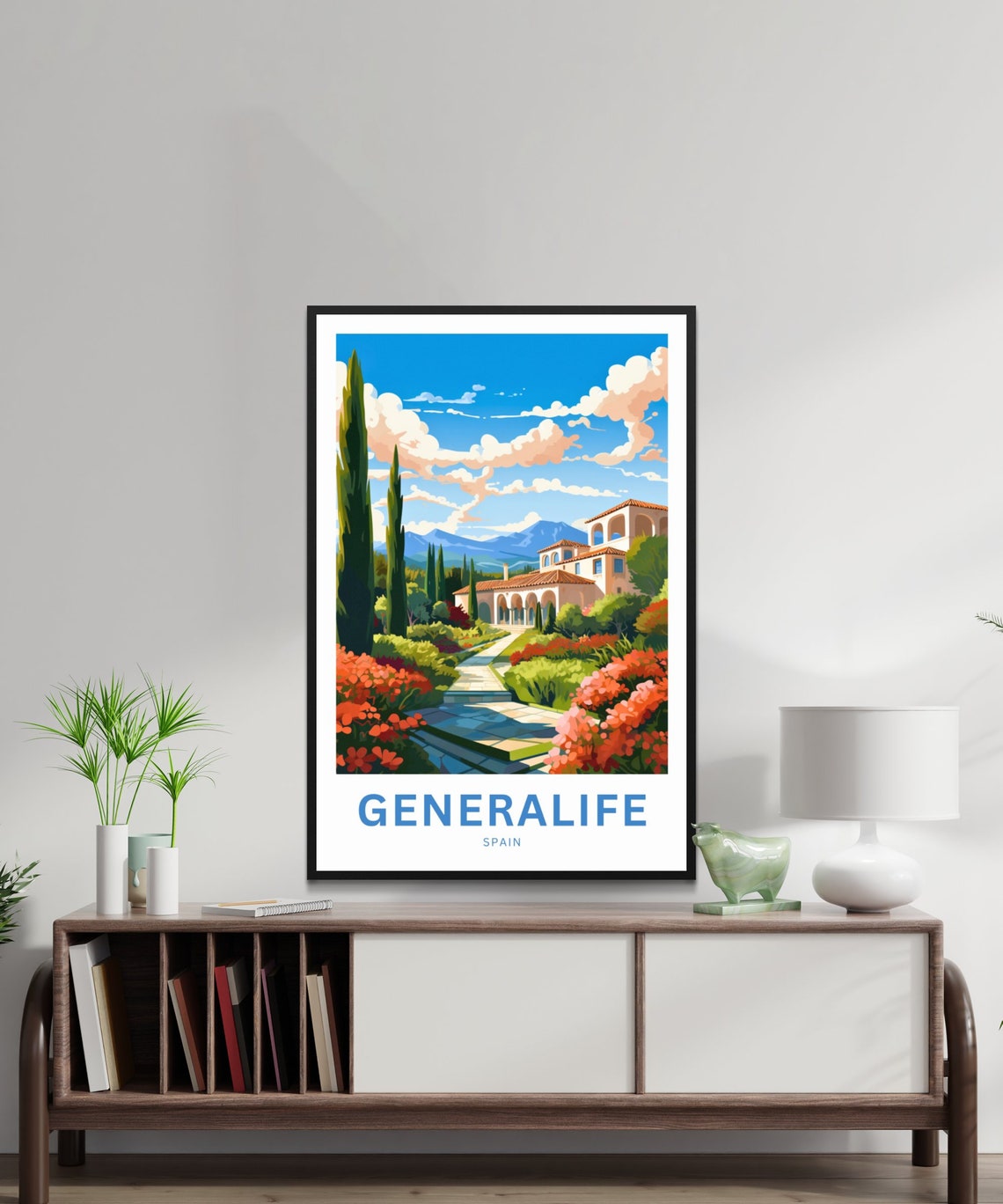 Generalife Spain Personalized Palace Garden Oasis Art Poster - Image 2