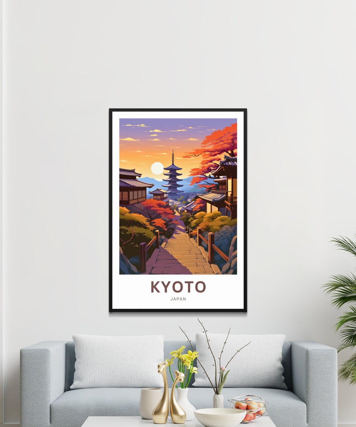 Personalized Kyoto Japan Pagoda Autumn Sunset Temple Town Poster - Image 3