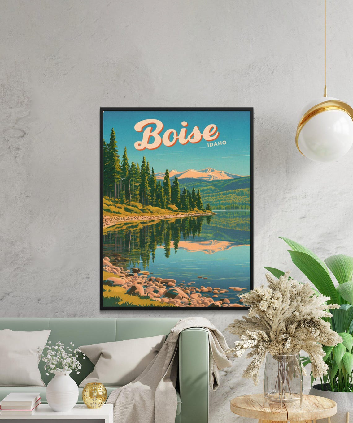 Boise Idaho Alpine Lake Pine Forest Mountain Reflection Poster - Image 3