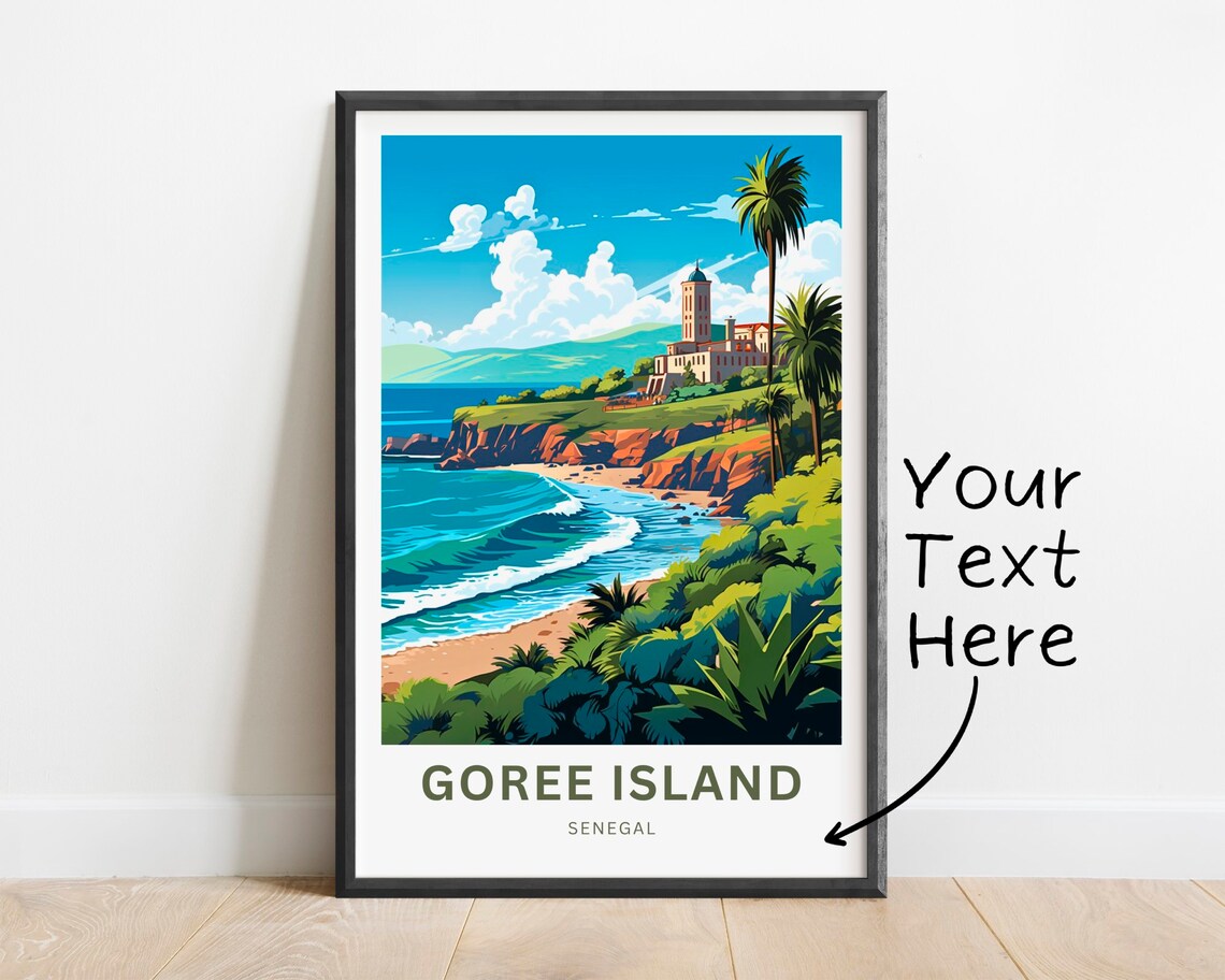 Personalized Goree Island Senegal Sunny Beach Palms Travel Poster