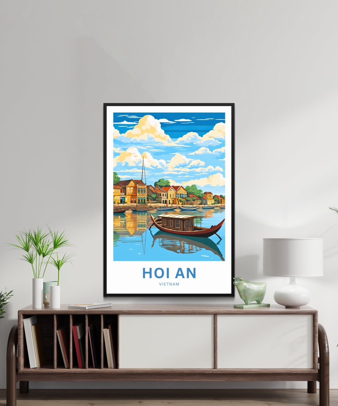 Hoi An Vietnam Covered Boat Old Town Personalized Travel Poster - Image 2