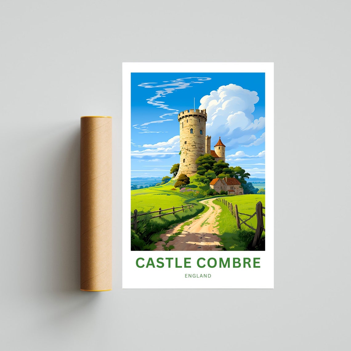 Castle Combe England Stone Tower Village Green Personalized Poster - Image 4