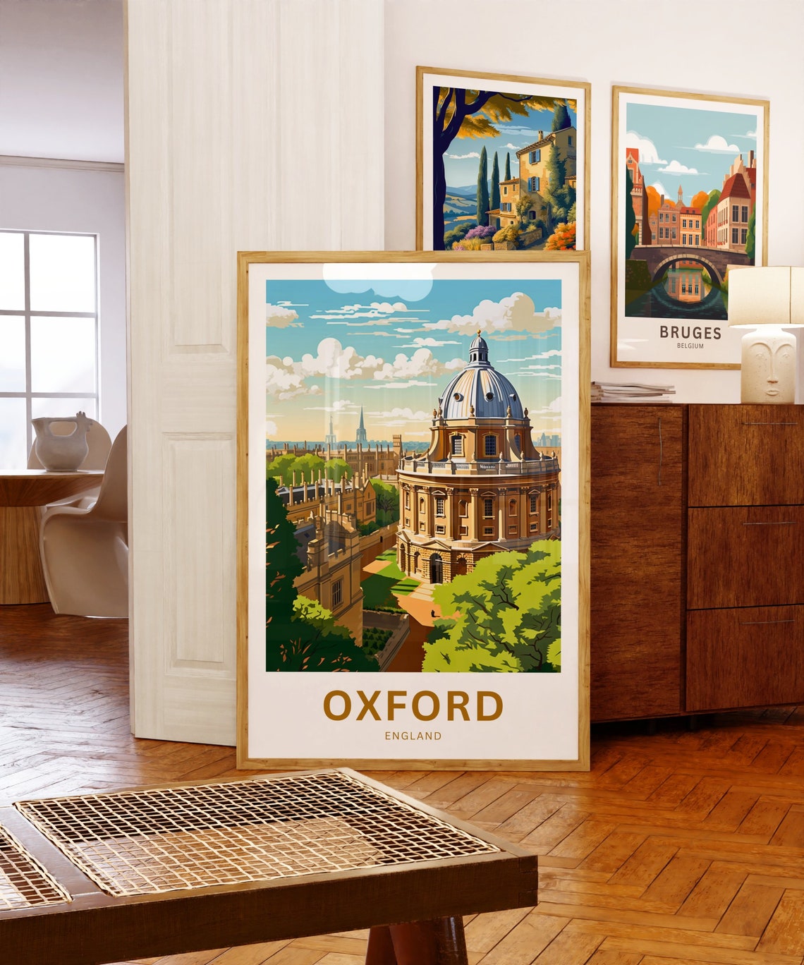 Personalized Oxford England Historic Dome Custom Text Travel Poster - Image 5