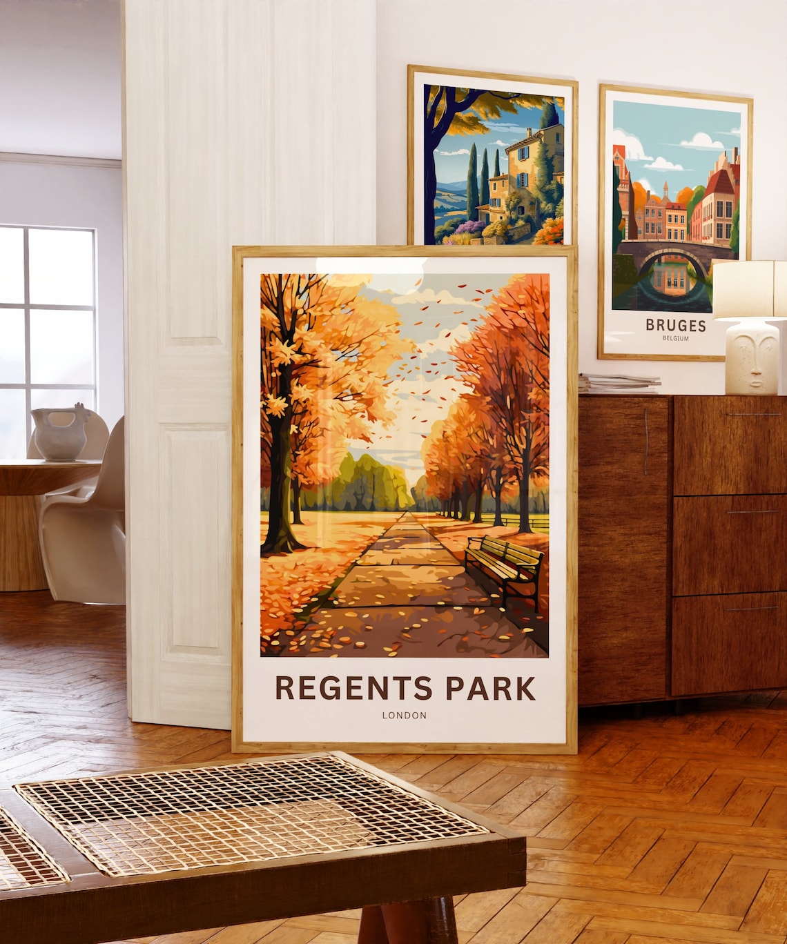 Regents Park London Golden Autumn Personalized Travel Poster - Image 5