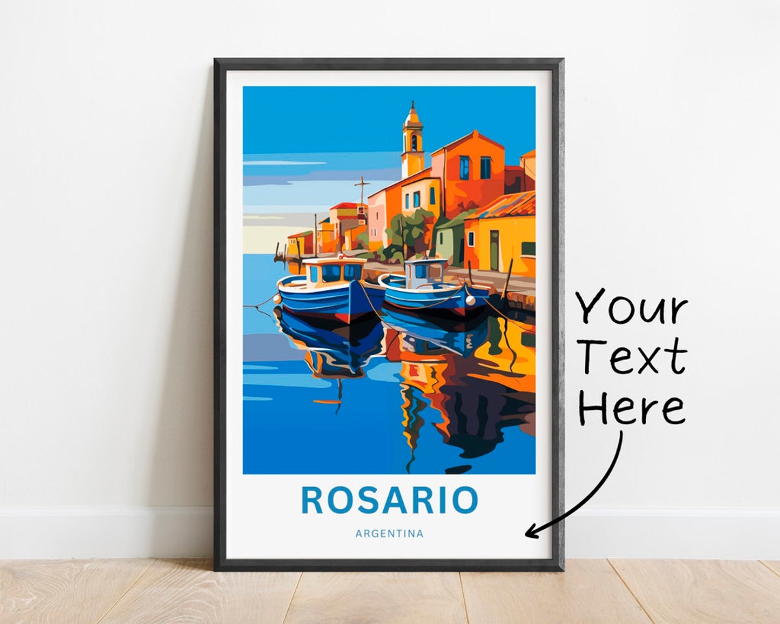 Personalized Rosario Argentina Harbor Boats Waterfront Poster