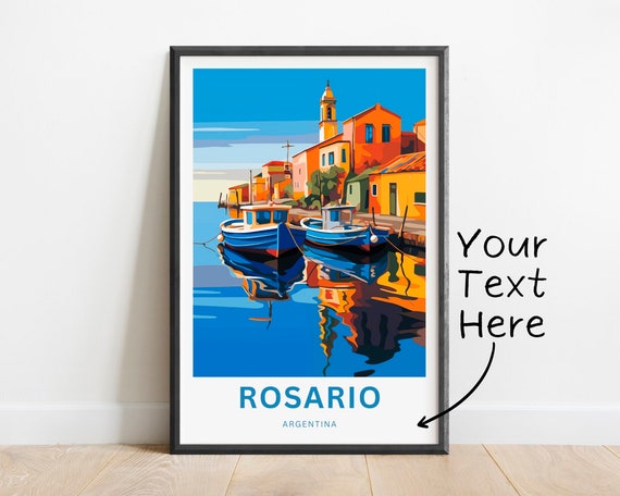 Personalized Rosario Travel Print Rosario Poster Argentina Wall Art Framed Present Gift Argentina Present