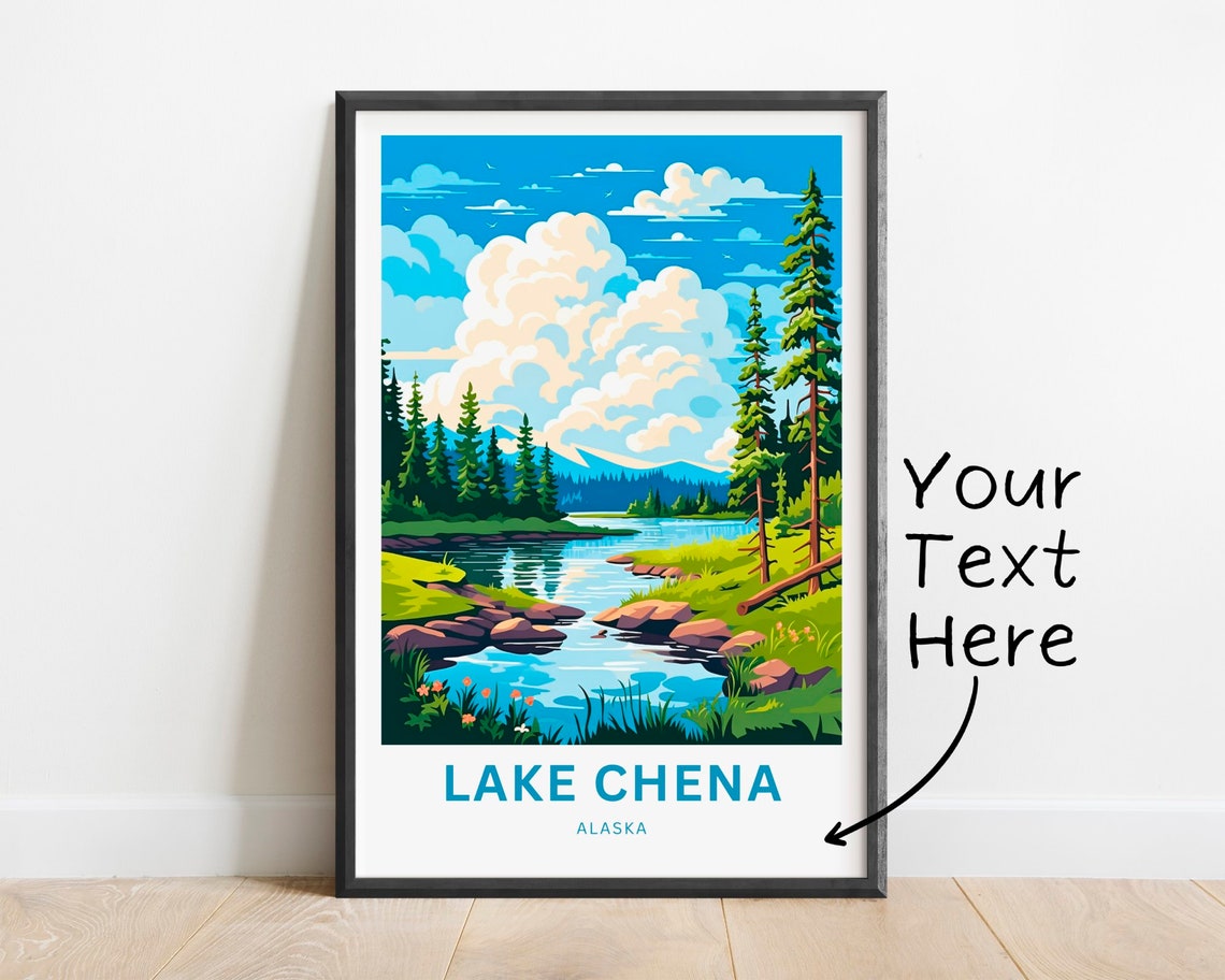 Personalized Lake Chena Alaska Forest Creek Stream View Poster