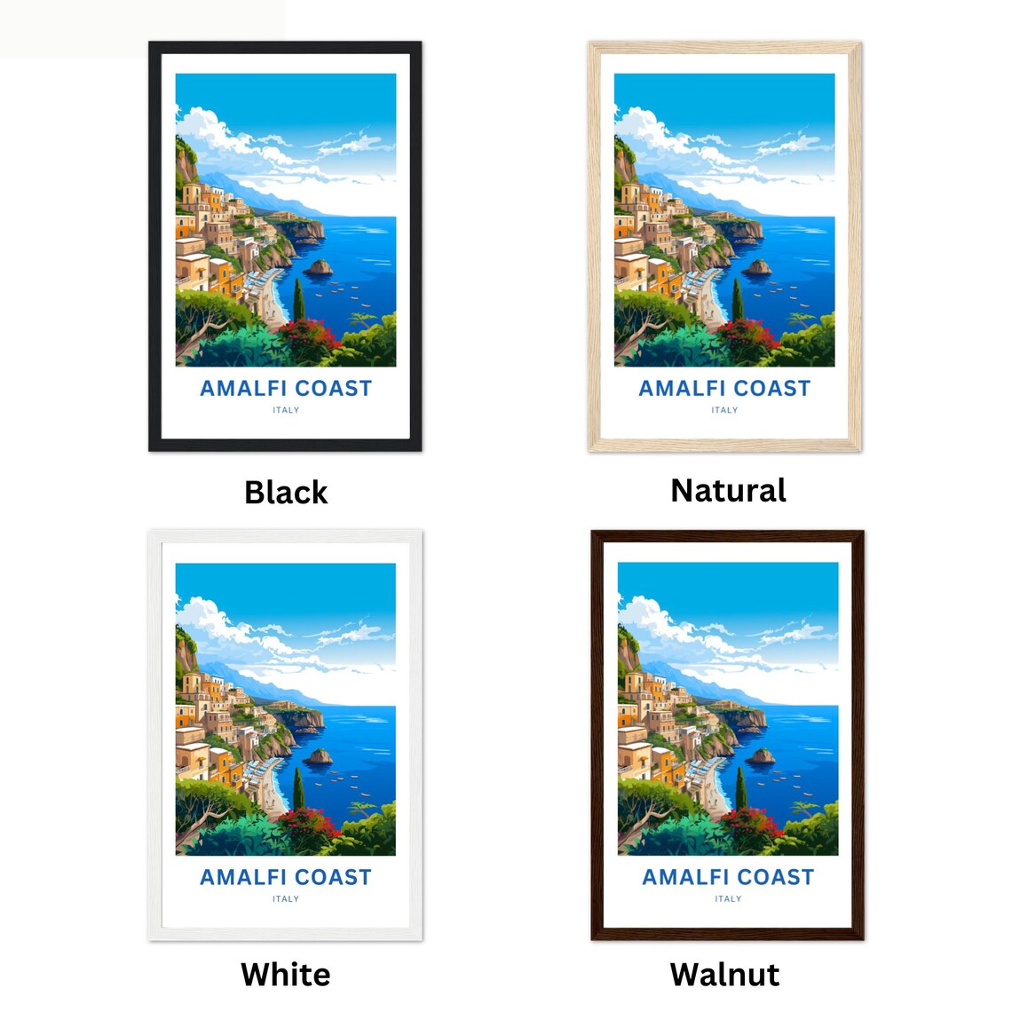 Amalfi Coast Travel Print Italy Present Poster - Image 2
