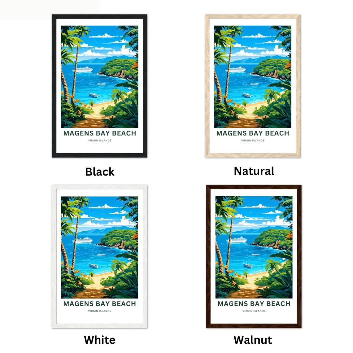 Personalized Magens Bay Beach Cruise Ship Cove Custom Poster - Image 2
