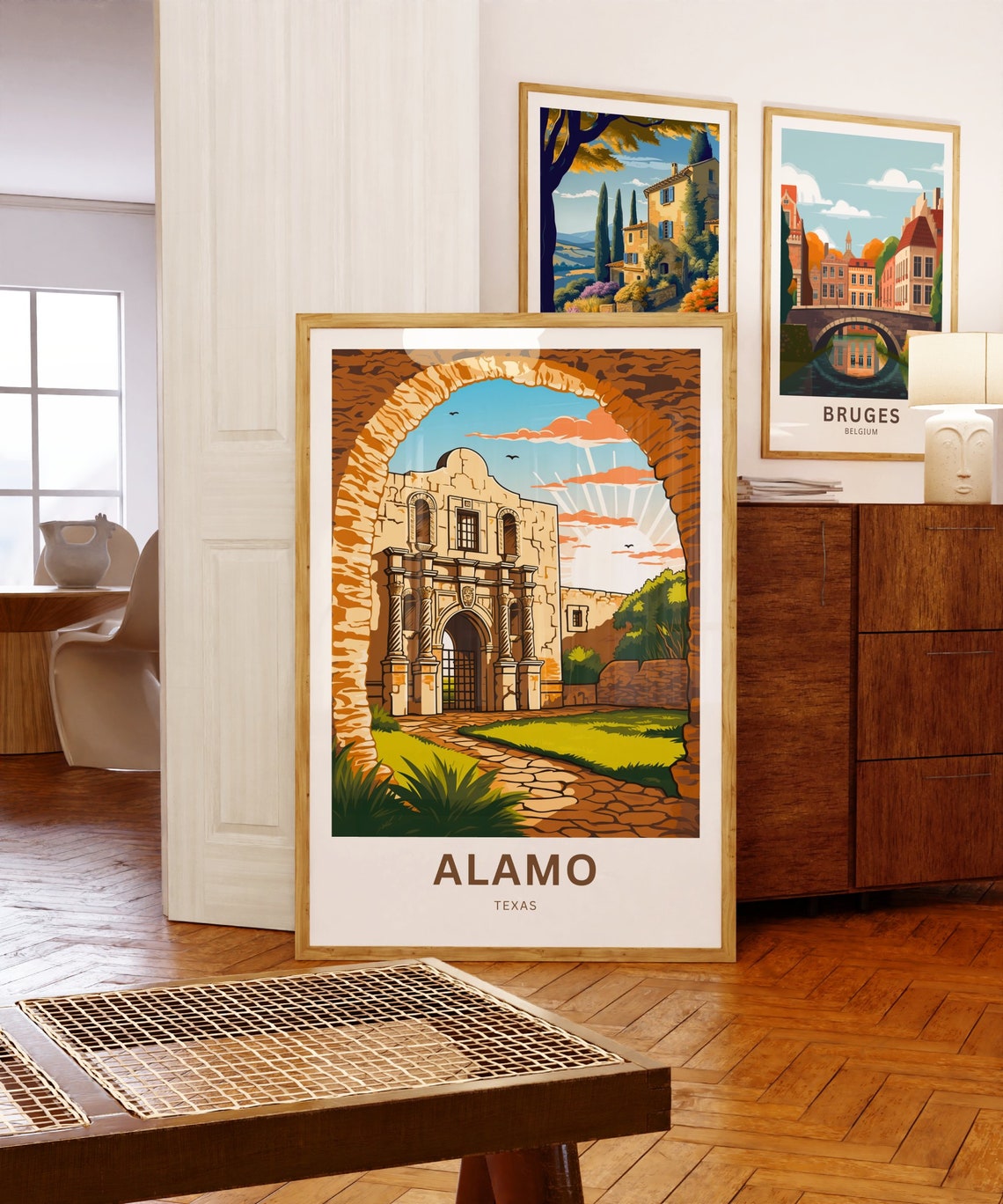 Alamo Texas Stone Arch Sunset View Personalized San Antonio Poster - Image 5