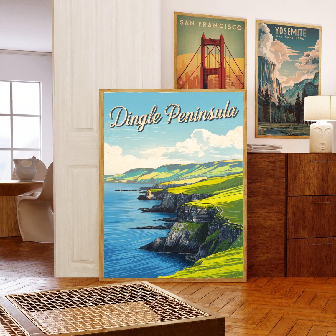 Dingle Peninsula Ireland Vintage Travel Poster Sea Cliffs Coastline - Image 5