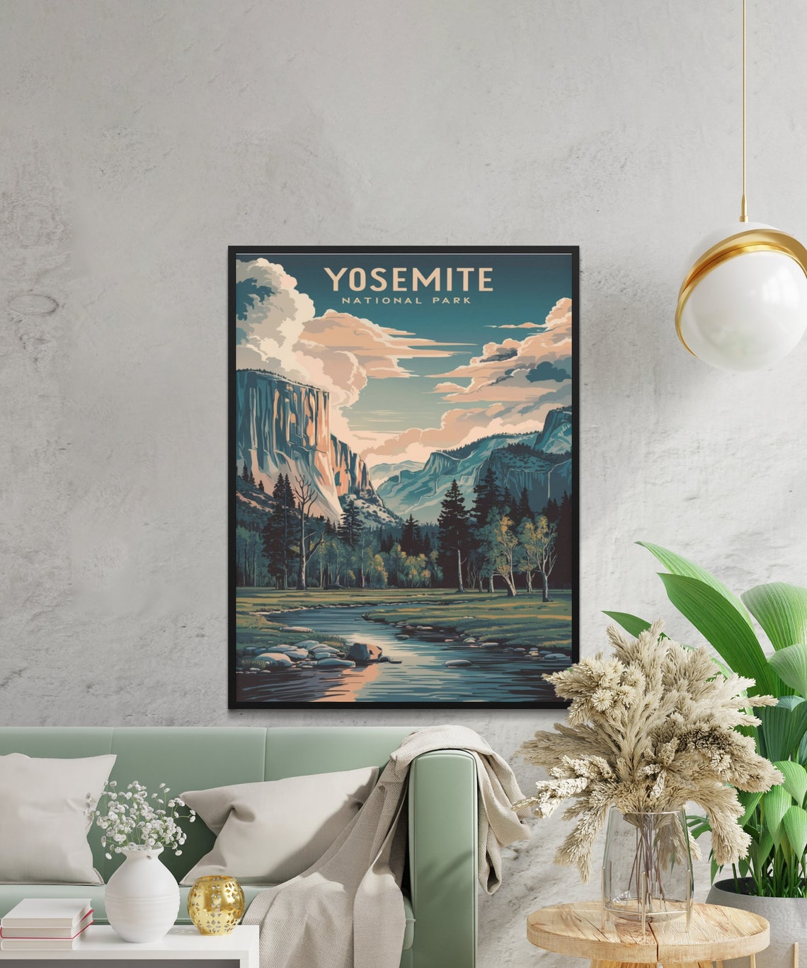 Yosemite National Park Vintage Poster with Granite Cliffs and River - Image 2