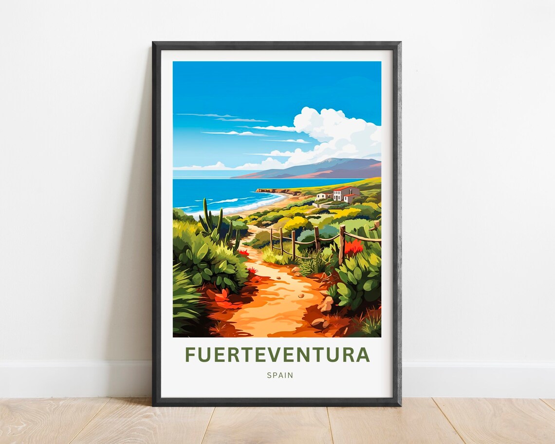 Fuerteventura Spain Coastal Trail Down To Secluded Cove Poster