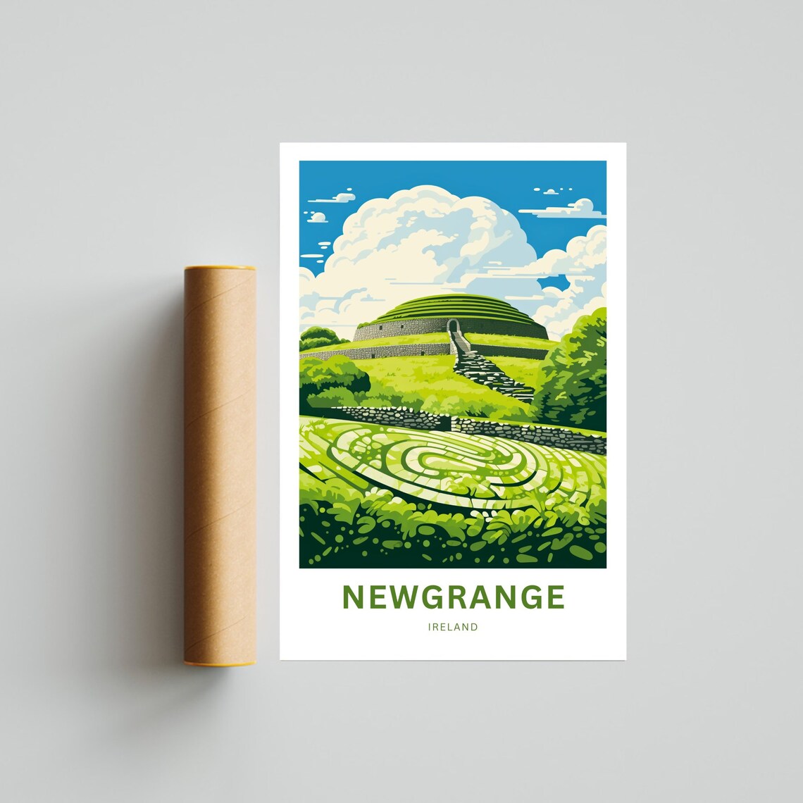 Newgrange Ireland Ancient Passage Tomb Spiral Mound Travel Poster - Image 4
