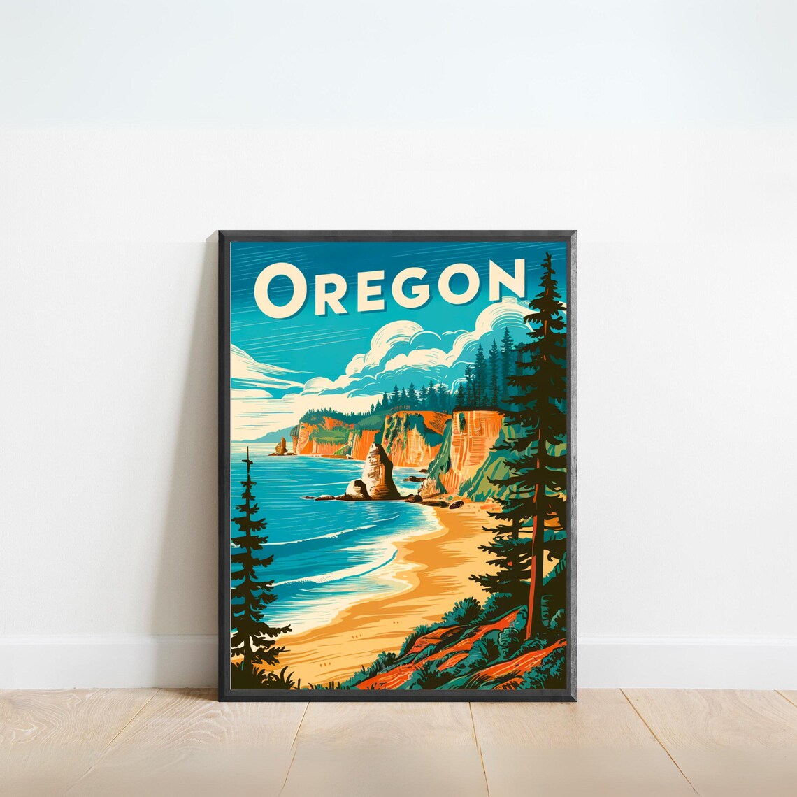 Oregon Vintage Travel Poster, United States Travel Poster