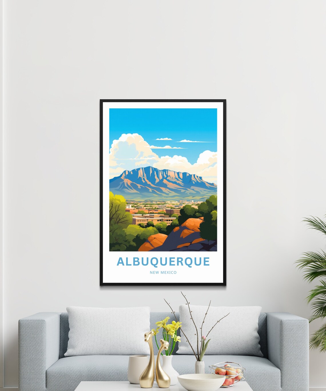 Albuquerque New Mexico Desert City Sandia Mountains Travel Poster - Image 3