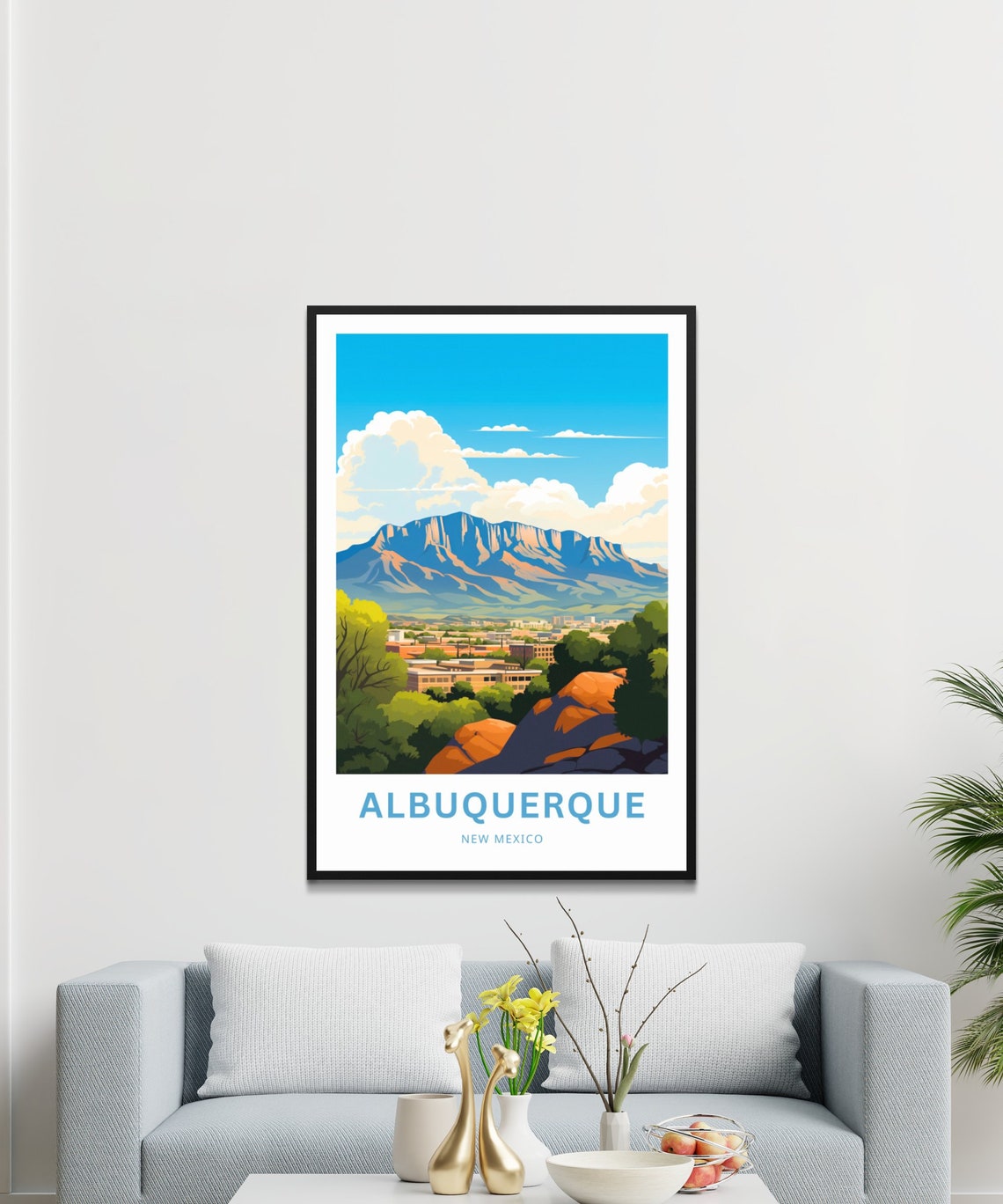 Albuquerque Personalized New Mexico Glowing Sandia Mountains Poster - Image 3