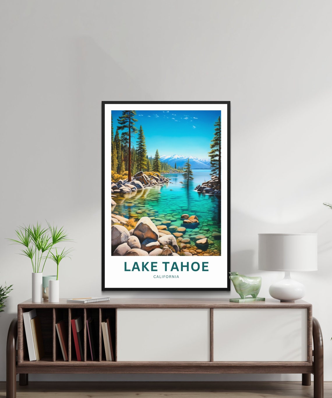 Lake Tahoe California Personalized Travel Poster with Custom Text - Image 2