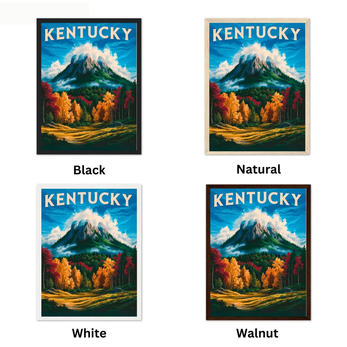 Kentucky Vintage Misty Mountain Peak Fall Foliage Forest Poster - Image 4