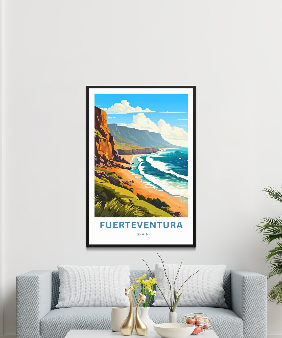 Personalized Lake Atitlan Guatemala Volcano Vista Flower Travel Poster - Image 2