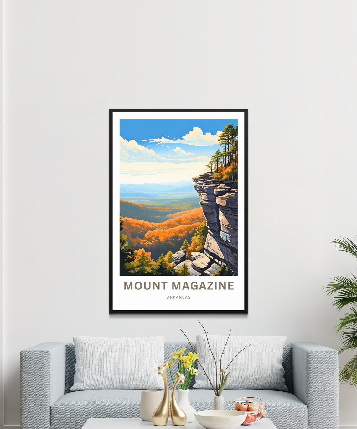 Mount Magazine Arkansas Scenic Autumn Cliffs Fall Valley Travel Poster - Image 3