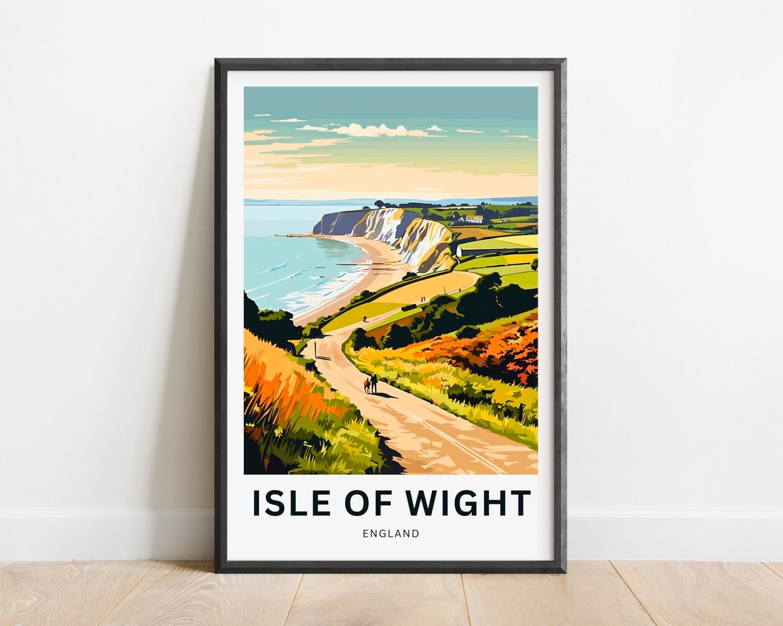 Isle of Wight England Seaside Walkers Cliff Road View Poster